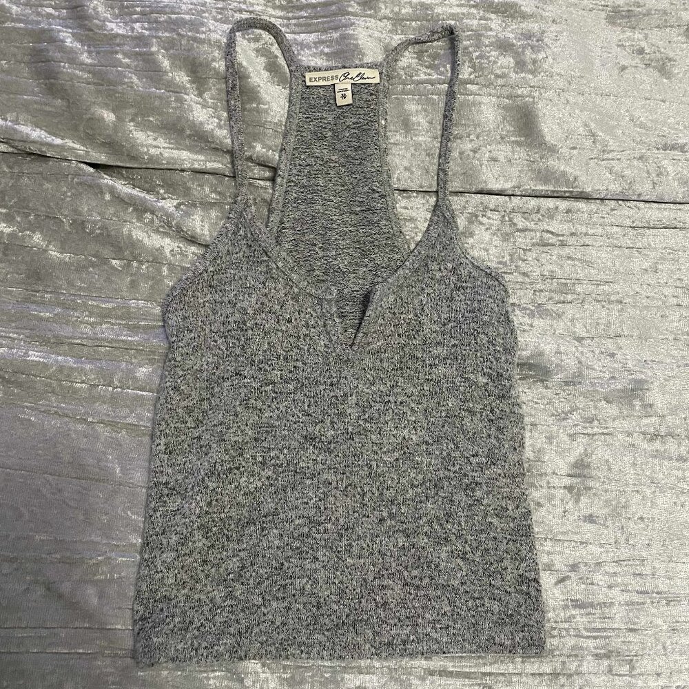 Express One Eleven Heather Grey Cashmere Crop Tank